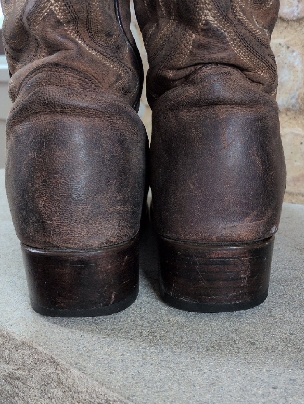 JB DILLON I Brown Leather Snip Toe Embroidered Cowgirl Western Cowboy Boots, 8.5 - Picture 8 of 16